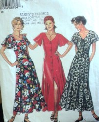 6184 3 LONG BUTTON/ZIP FLARE DRESSES,COLLAR OR NOT PATTERN 8-18
